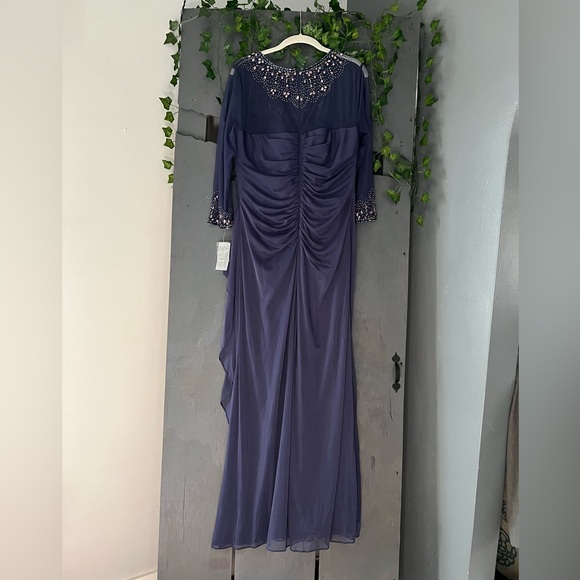 Alex Evening A-Line Mesh Gown With Beaded illusion Sweetheart Neckline Size 16P - Picture 8 of 16